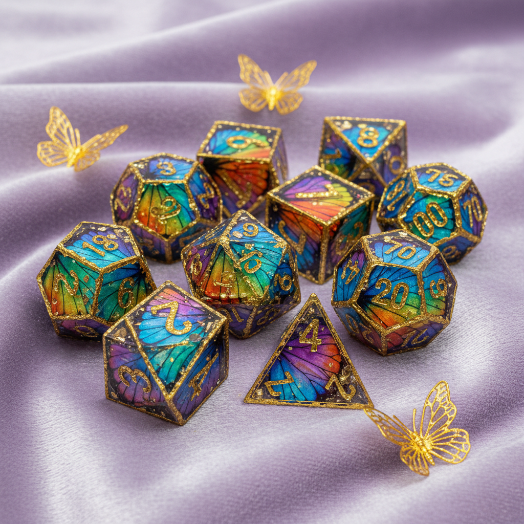 Colorful Butterfly Dice